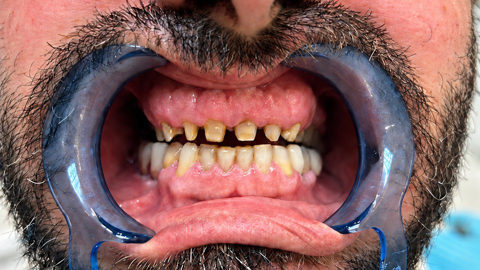 Before: Upper smile restoration